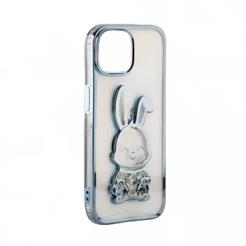 iLike Apple iPhone 15 Pro silicone case Print Desire Rabbit blauw