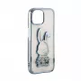 iLike Apple iPhone 15 Pro silicone case Print Desire Rabbit blauw