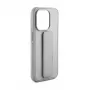 iLike Apple iPhone 15 siliconen hoesje met standaard zilver