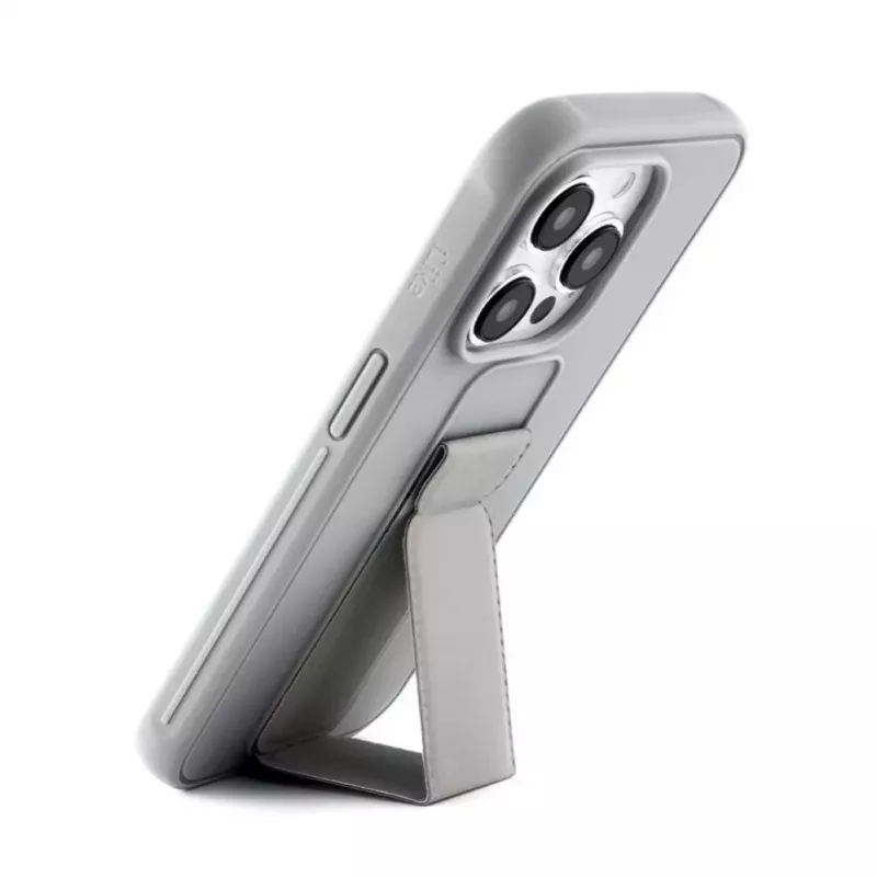 iLike Apple iPhone 15 Pro siliconen hoesje met standaard zilver