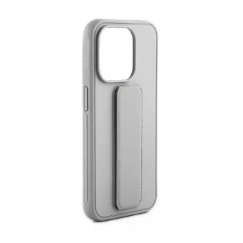 iLike Apple iPhone 15 Plus siliconen hoesje met standaard zilver