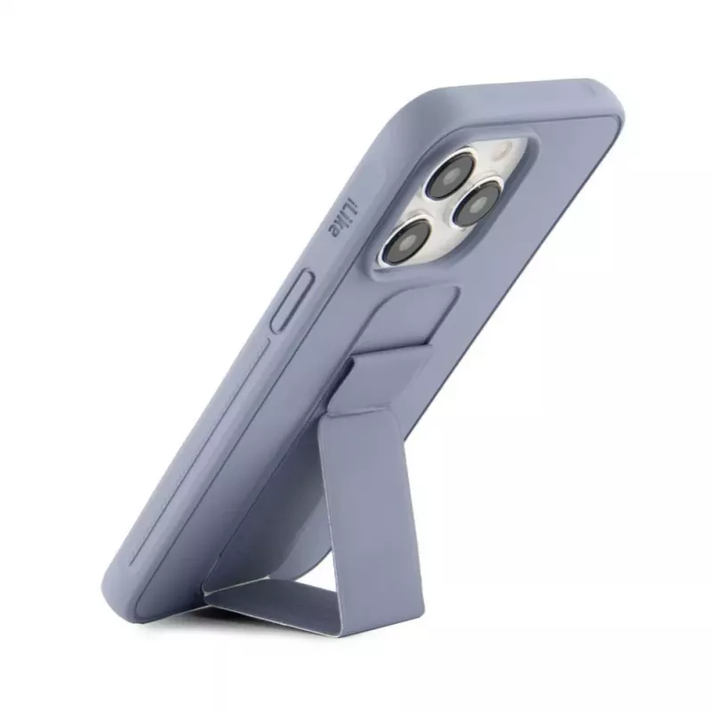 iLike Apple iPhone 15 Pro Max siliconen hoesje met standaard paars