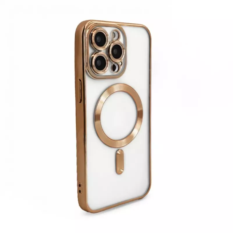 iLike Apple iPhone 15 Pro Electroplate TPU Case met MagSafe transparant goud