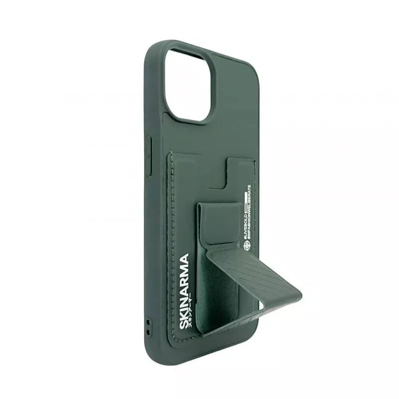 iLike Apple iPhone 15 leren tas met verborgen vak en standaard groen