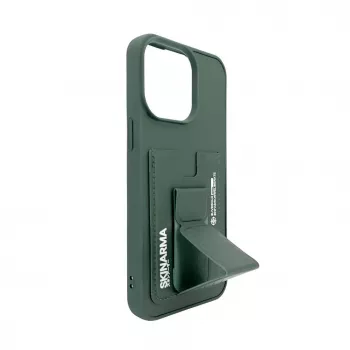 iLike Apple iPhone 15 Pro leren tas met verborgen vak en standaard groen