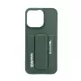 iLike Apple iPhone 15 Pro Max Leren Verborgen Pocket Stand Cover Groen
