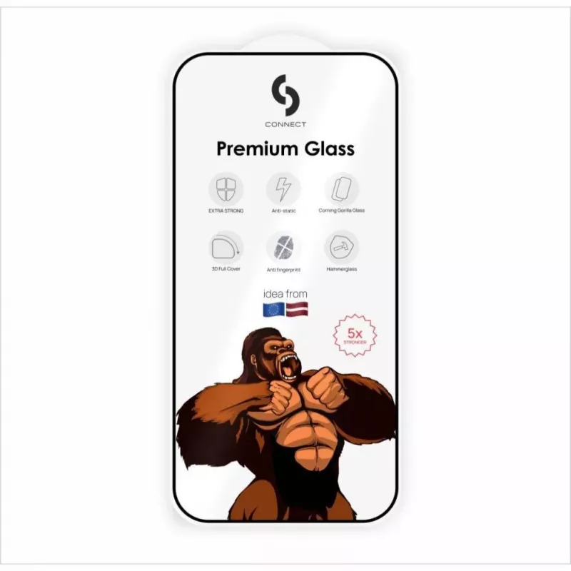 Connect Samsung Galaxy S23 Privacy 2.5D Silk Full Cover Anti-static sterker zwart