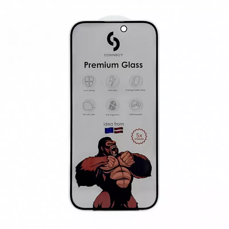 Connect Apple iPhone 15 Plus Privacy 3D Corning Gorilla Glass 5X Strong zwart