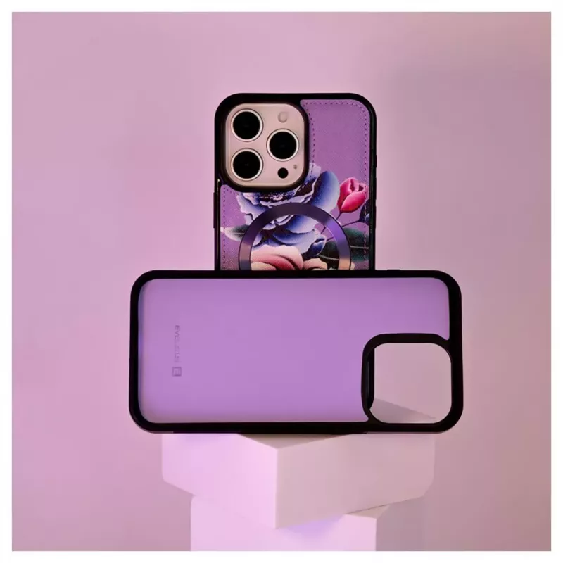 Evelatus Apple iPhone 15 Pro Wallet en Slim Cover Case paars