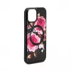 Evelatus Apple iPhone 15 Leren etui ritsontwerp bloem Zwart