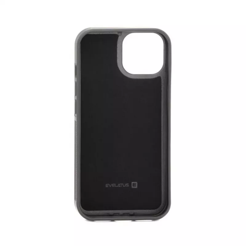 Evelatus Apple iPhone 15 Leren etui ritsontwerp bloem Zwart