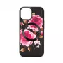 Evelatus Apple iPhone 15 Leren etui ritsontwerp bloem Zwart