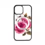 Evelatus Apple iPhone 14 Leren hoesje met ritssluiting Flower White