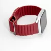 Connect 20mm Flat Head Leder-Silikon Loop Magnetisches Armband (130mm M/L) Wijnrood