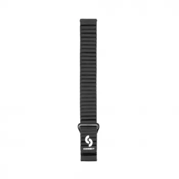 Connect 22mm Flat Head Leder-Silikon Loop Magnetisches Armband (130mm M/L) Zwart