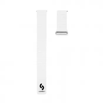 Connect 22mm Flat Head Leder-Siliconen Loop Magnetisch Horlogeband (130mm M/L) wit