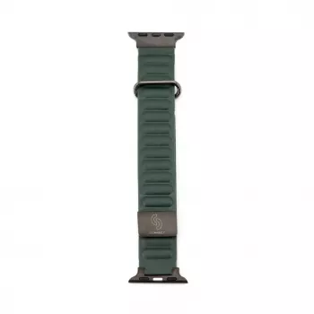 Connect Watch 42/44/45mm Premium PU-leer magnetische loop armband cedar green