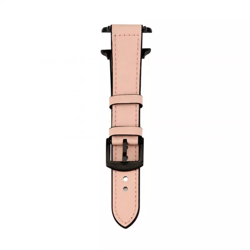 Connect Watch 38/40/41mm siliconen patch leer armband (132mm M/L) pink sand
