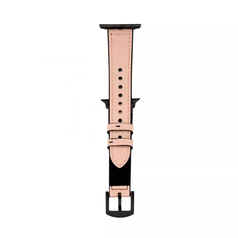 Connect Watch 38/40/41mm siliconen patch leer armband (132mm M/L) pink sand