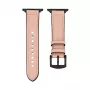 Connect Watch 38/40/41mm siliconen patch leer armband (132mm M/L) pink sand