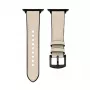 Connect Watch 38/40/41mm siliconen patch leer armband (132mm M/L) wit