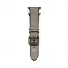 Connect Watch 38/40/41mm siliconen patch leer armband (132mm M/L) zilver