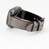 Connect Watch 38/40/41mm siliconen patch leer armband (132mm M/L) zilver