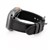 Connect Watch 42/44/45mm siliconen patch leer armband (132mm M/L) zwart