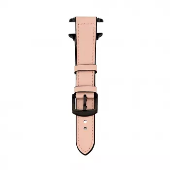 Connect Watch 42/44/45mm siliconen patch leer armband (132mm M/L) pink sand