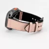 Connect Watch 42/44/45mm siliconen patch leer armband (132mm M/L) pink sand