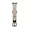 Connect Watch 42/44/45mm siliconen patch leer armband (132mm M/L) wit