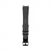 Connect 20mm siliconen patch leer armband (130mm M/L) zwart