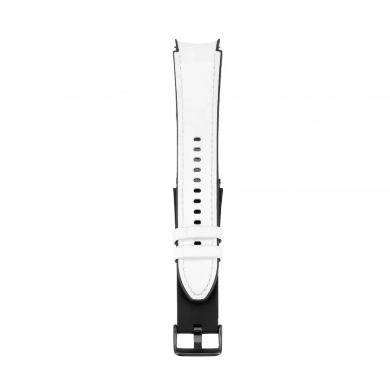 Connect 20mm siliconen patch leer armband (130mm M/L) wit