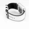 Connect 20mm siliconen patch leer armband (130mm M/L) wit
