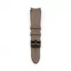 Connect 20mm siliconen patch leer armband (130mm M/L) taupe