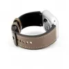 Connect 20mm siliconen patch leer armband (130mm M/L) taupe