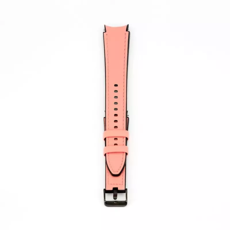 Connect 20mm siliconen patch leer armband (130mm M/L) roze