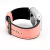 Connect 20mm siliconen patch leer armband (130mm M/L) roze