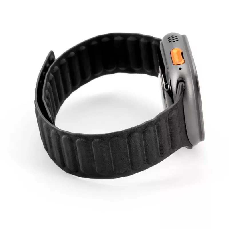 Connect Watch 38/40/41mm fijn geweven twill magnetische ketting armband zwart