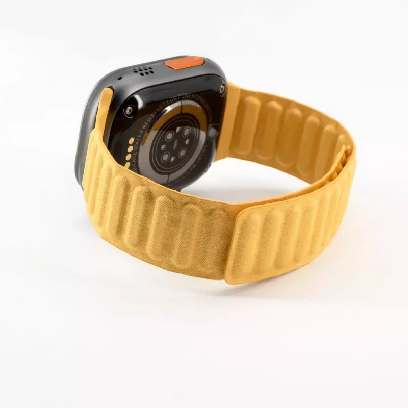 Connect Watch 42/44/45mm fijn geweven twill magnetische ketting armband geel