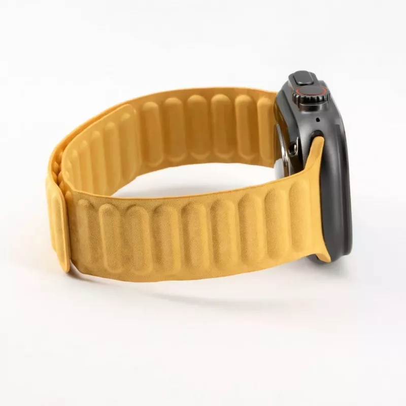 Connect Watch 42/44/45mm fijn geweven twill magnetische ketting armband geel