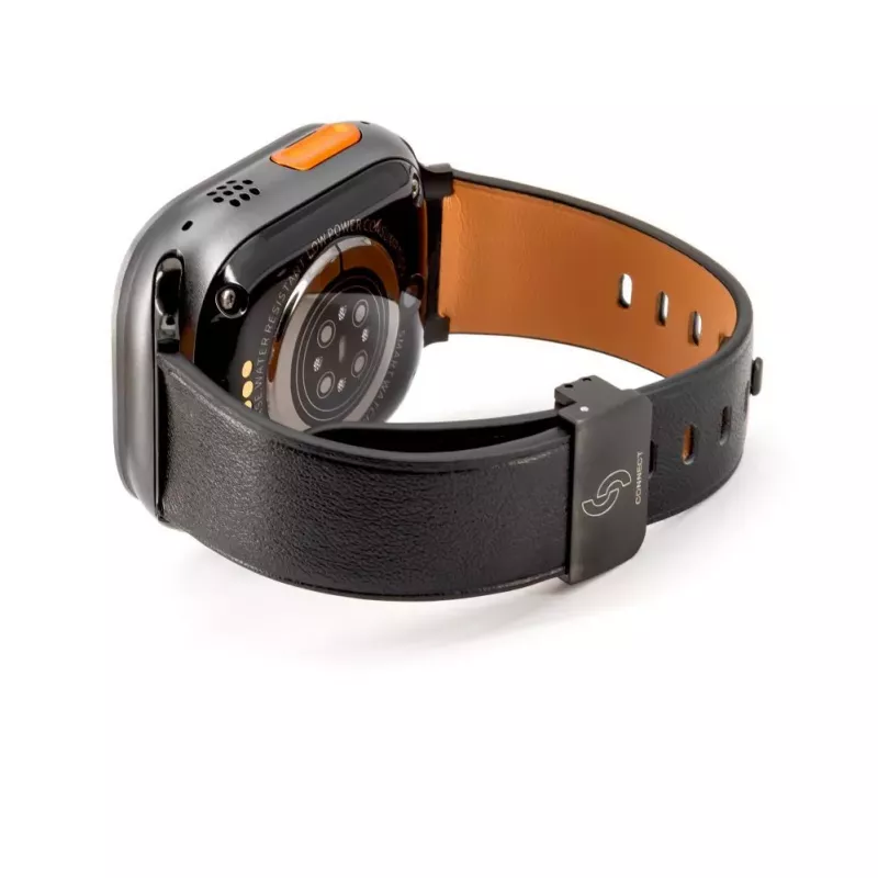 Connect Watch 38/40/41mm single loop buckle leren armband zwart
