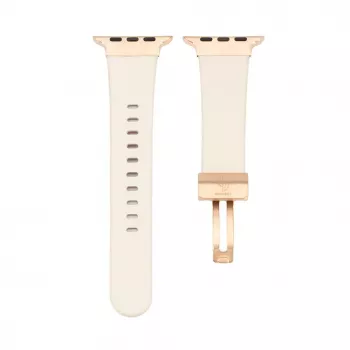 Connect Watch 42/44/45mm single loop buckle leren armband wit