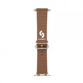 Connect Watch 38/40/41mm marine leren armband bruin