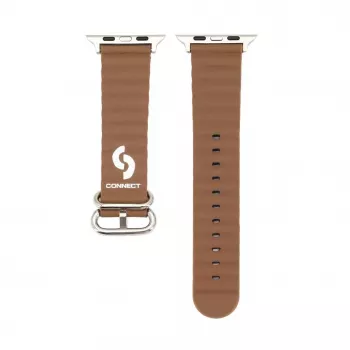 Connect Watch 38/40/41mm marine leren armband bruin
