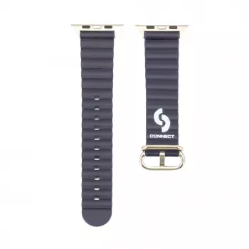 Connect Watch 42/44/45mm marine leren armband marineblauw