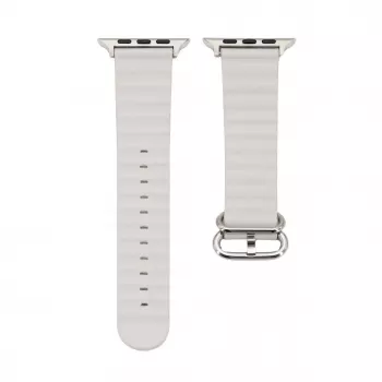 Connect Watch 42/44/45mm marine leren armband starlight