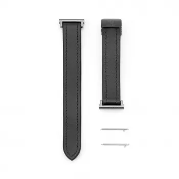 Connect 20mm siliconen-leer armband met magneetsluiting zwart