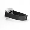 Connect 22mm siliconen-leer armband met magneetsluiting zwart