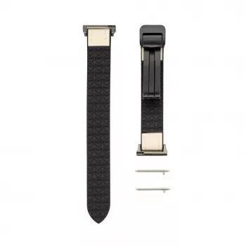 Connect 22mm siliconen-leer armband met magneetsluiting wit
